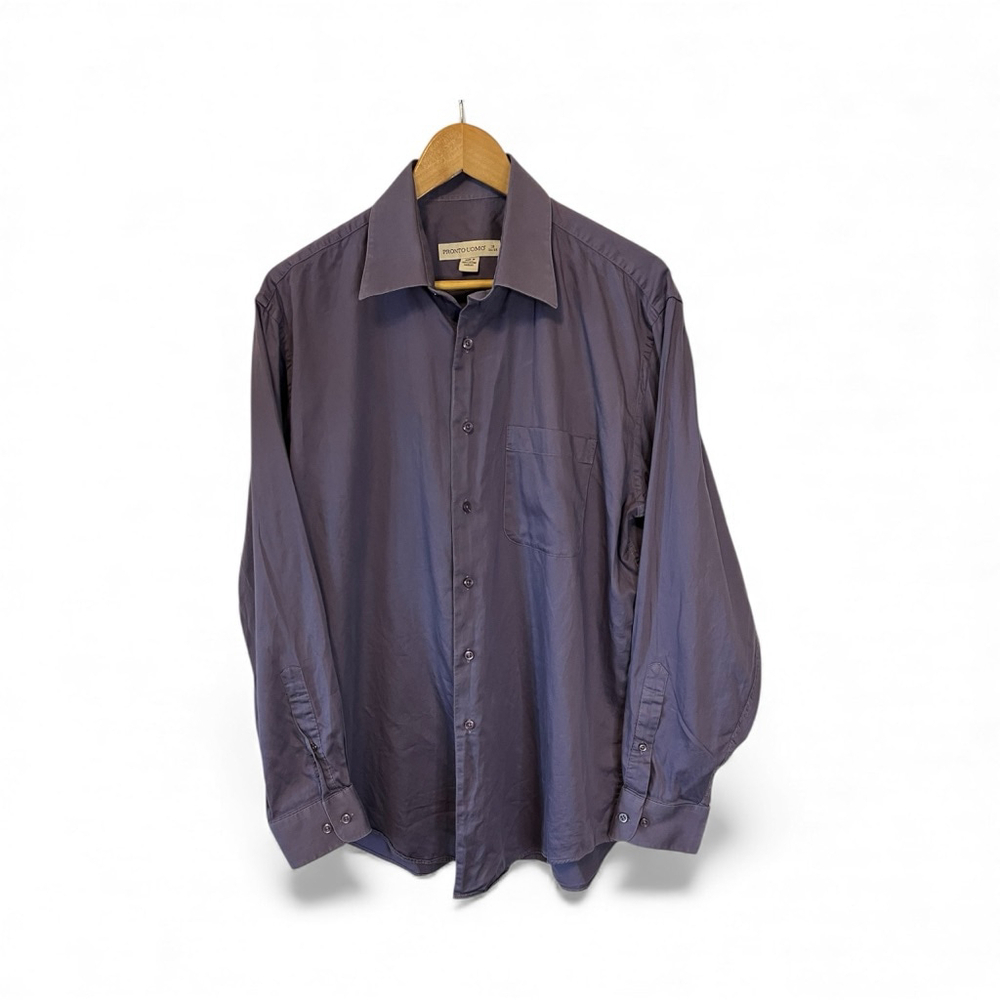 Men's PRONTO UOMO Dress Shirt Neck 16 Purple